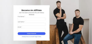 Tailored Athletes affiliate sign up page 